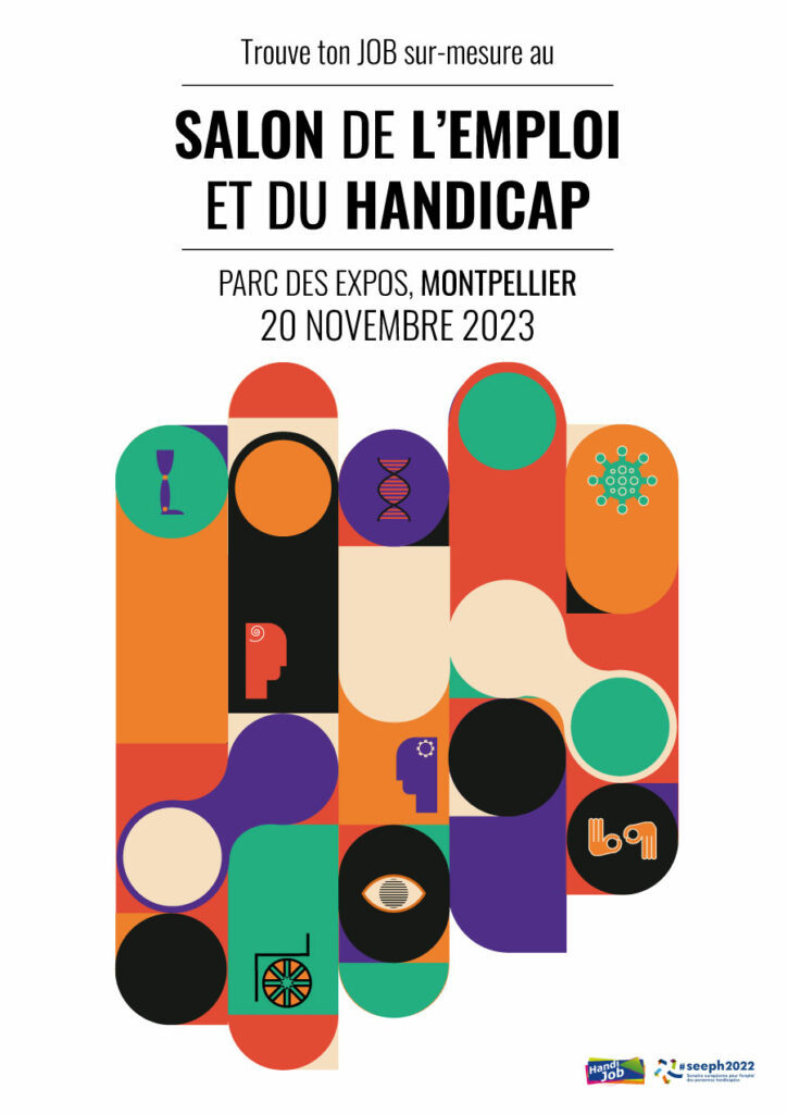 affiche pour le salon de l'emploi et du handicap 2023