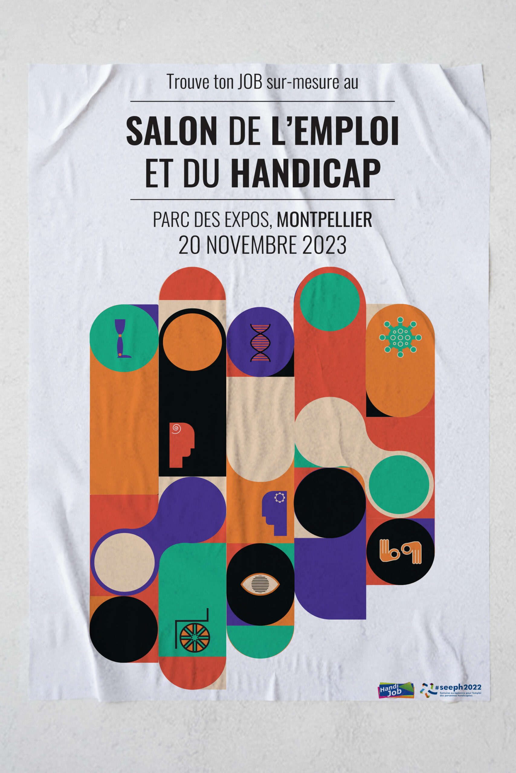 Mockup affiche pour le salon de l'emploi et du handicap 2023